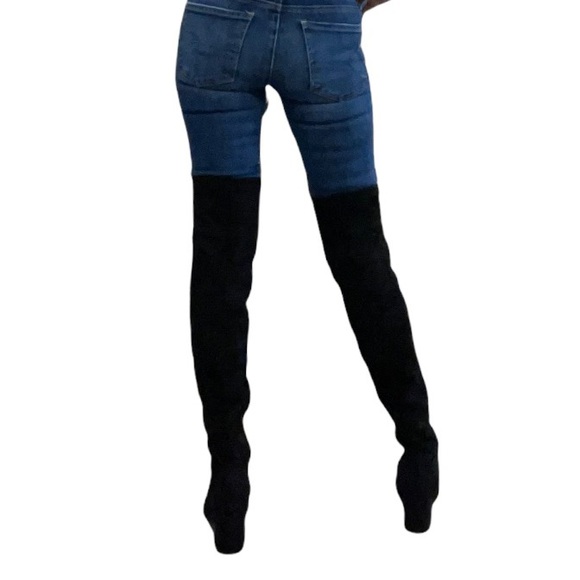 NEW IN BOX! Steve Madden Black Faux Suede Over The Knee Nifty Heeled Boo… - Picture 3 of 16